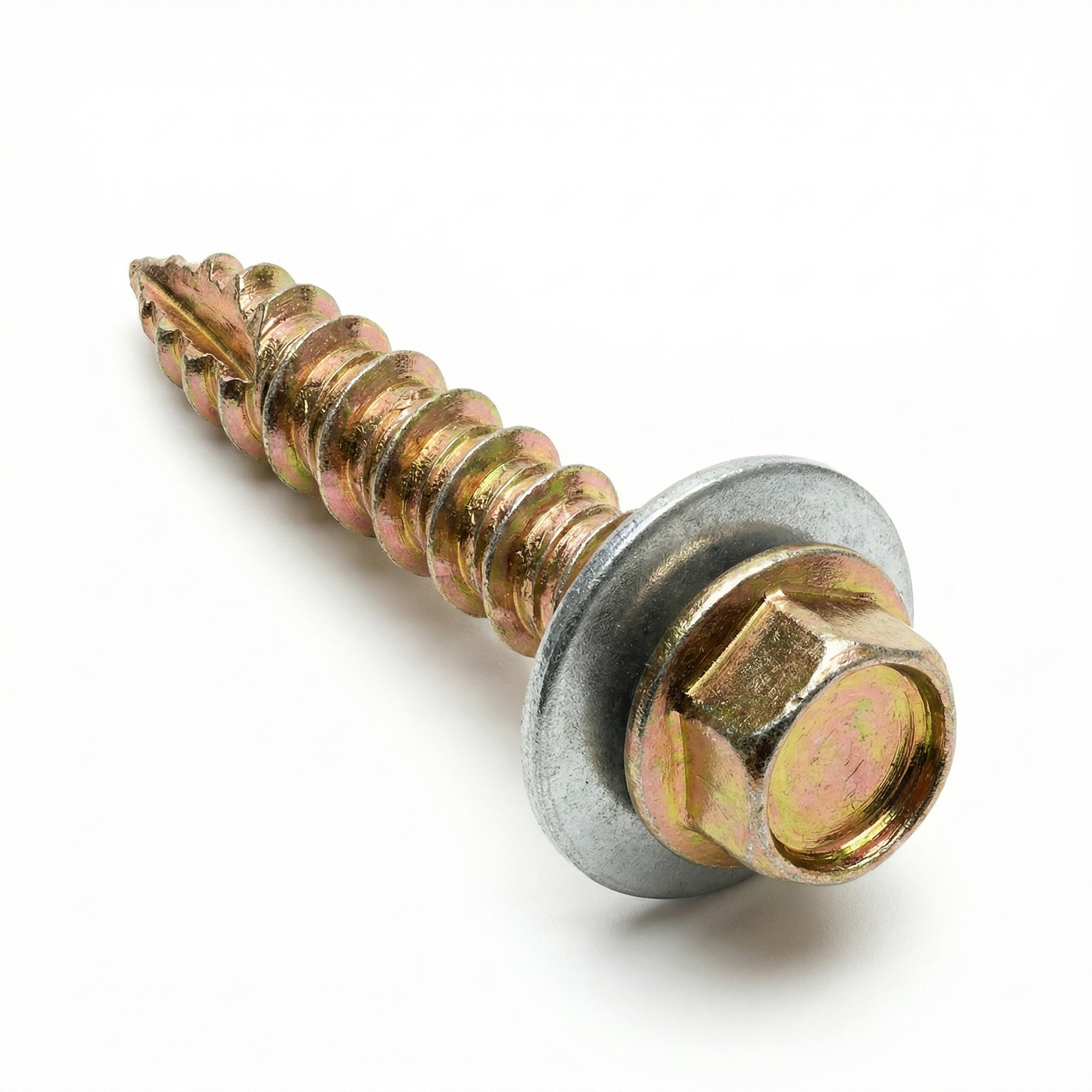 #12 x 1-1/2" Zinc Plated Gutter Screws | Neoprene Washer | Taller Hex Head | 500 Per Box - Image 2